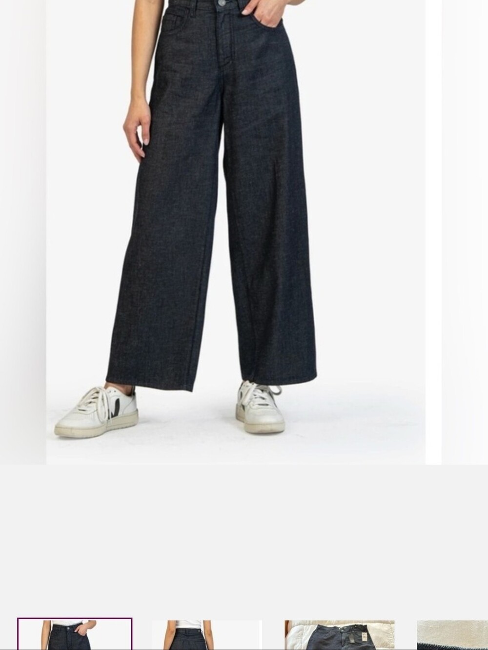 NWT Women’s KUT from the Kloth Maggie Wide-Leg Dark Wash Jeans Sz 4L #i